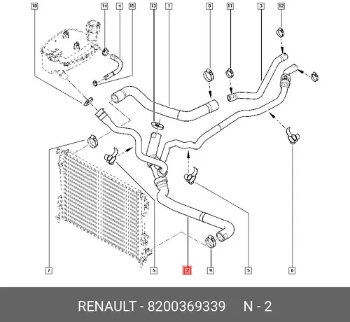 Шланг радиатора 8200369339 RENAULT