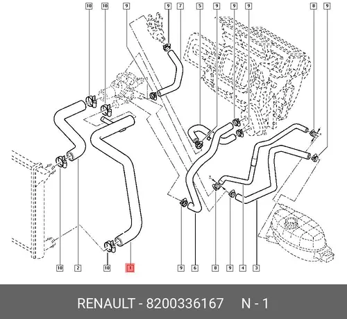 Шланг радиатора 8200336167 RENAULT