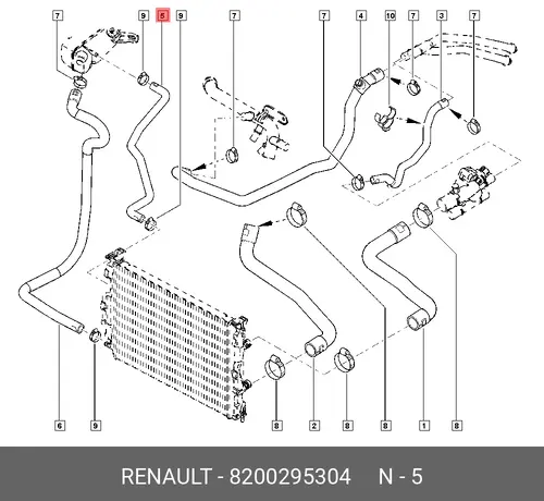 Шланг радиатора 8200295304 RENAULT