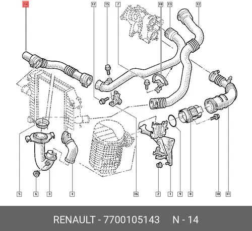 Фильтр воздушный RENAULT 7700105143