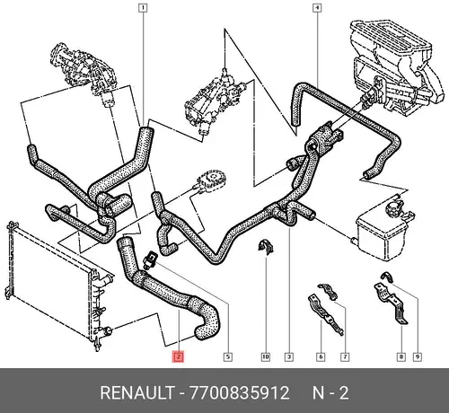 Шланг радиатора 7700835912 RENAULT