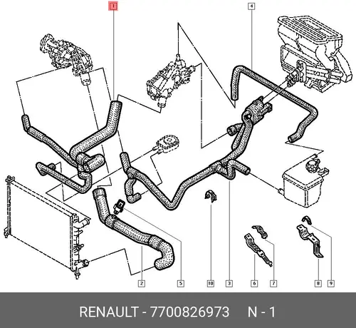 Шланг радиатора 7700826973 RENAULT
