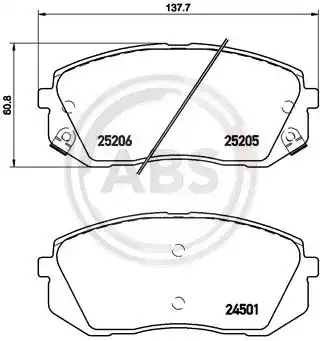 Тормозные колодки дисковые A.B.S. P30056
