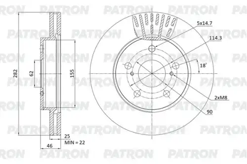 Тормозной диск PATRON PBD1426
