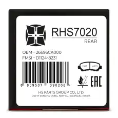 Тормозные колодки дисковые HI-STOP RHS7020