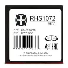 Тормозные колодки дисковые HI-STOP RHS1072