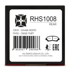 Тормозные колодки дисковые HI-STOP RHS1008
