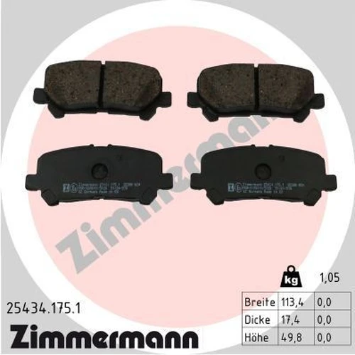 Тормозные колодки дисковые ZIMMERMANN 25434.175.1