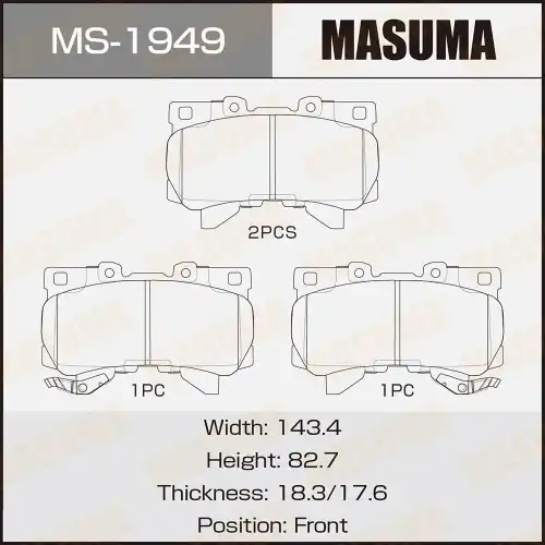 Тормозные колодки дисковые MASUMA MS1949