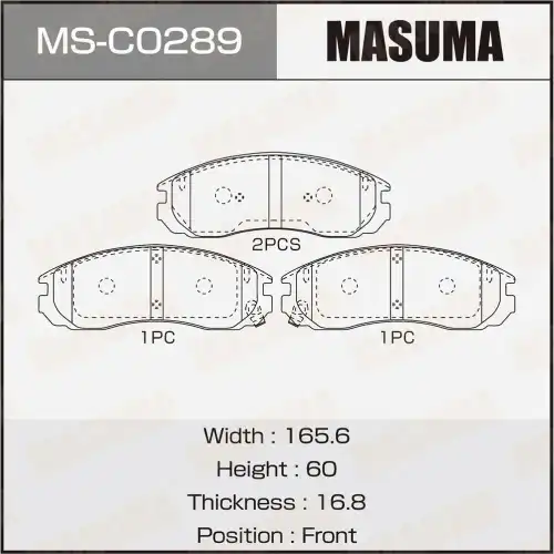 Тормозные колодки дисковые MASUMA MSC0289