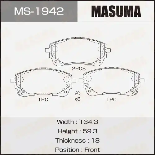 Тормозные колодки дисковые MASUMA MS1942
