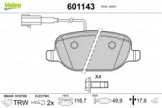 колодки дисковые торм. задн. AR 601143 VALEO