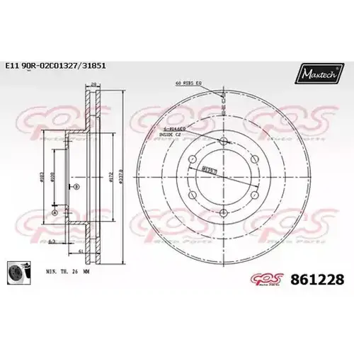 Тормозной диск MAXTECH 861228.0060