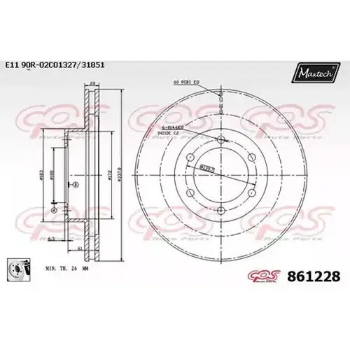 Тормозной диск MAXTECH 861228.0080