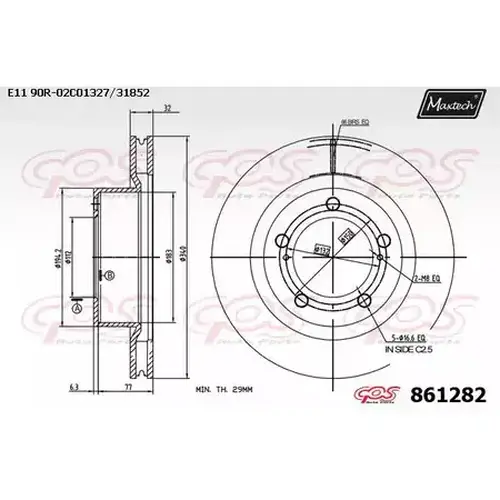 Тормозной диск MAXTECH 861282.0000