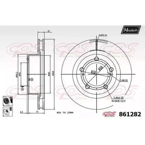 Тормозной диск MAXTECH 861282.6060