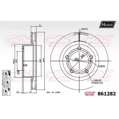 Тормозной диск MAXTECH 861282.6880