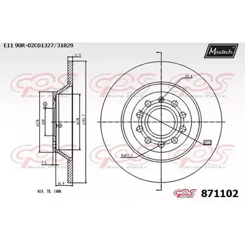 Тормозной диск MAXTECH 871102.0000