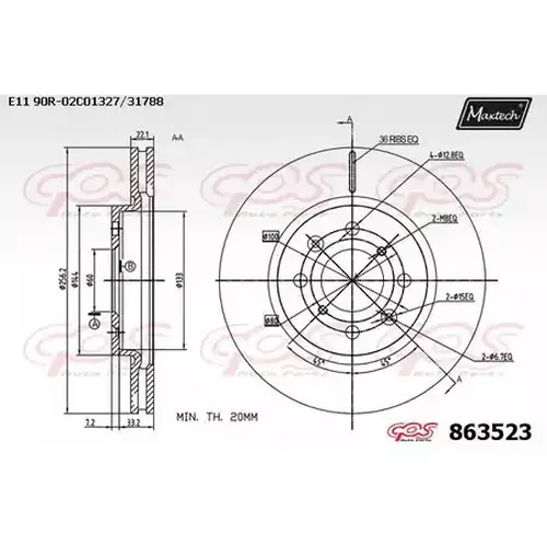 Тормозной диск MAXTECH 863523.0000