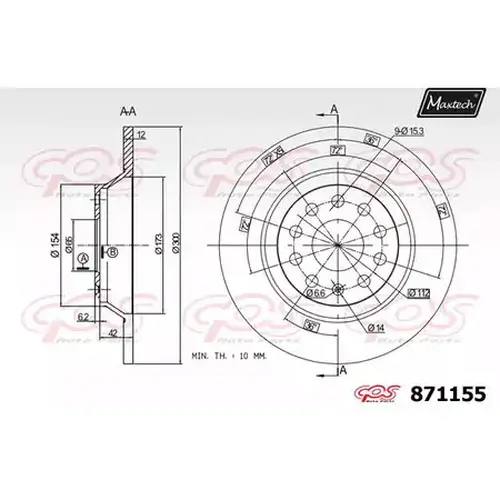 Тормозной диск MAXTECH 871155.0000