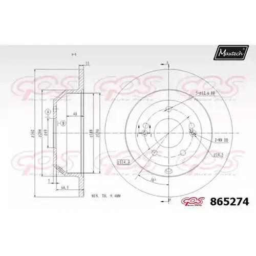 Тормозной диск MAXTECH 865274.0000