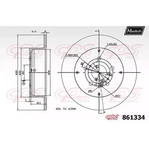 Тормозной диск MAXTECH 861334.0000