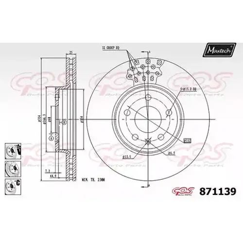 Тормозной диск MAXTECH 871139.6980
