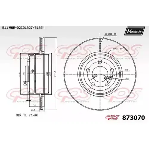 Тормозной диск MAXTECH 873070.0000