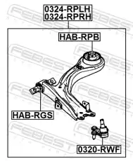 Рычаг подвески FEBEST 0324-RPRH