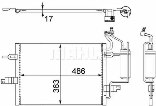 Радиатор кондиционера (конденсатор) MAHLE AC404000S