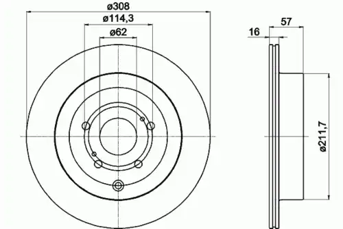 Тормозной диск MINTEX MDC2180 вентилируемый , передняя ось