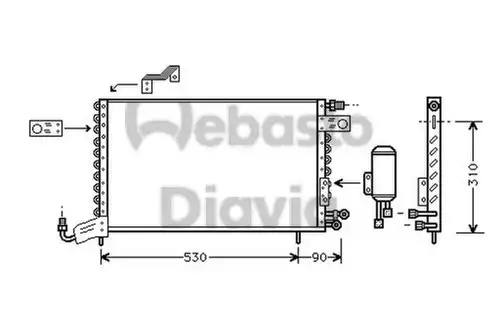 Радиатор кондиционера (конденсатор) WEBASTO 82D0225101A