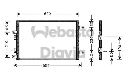 Радиатор кондиционера (конденсатор) WEBASTO 82D0225230A