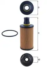 Фильтр масляный MAHLE OX 1338D