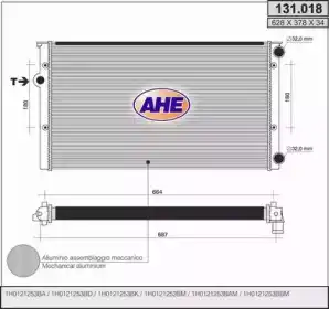 Радиатор системы охлаждения двигателя AHE 131018
