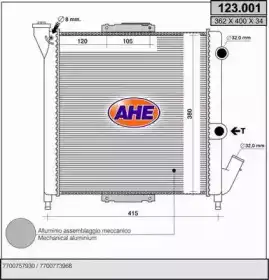 Радиатор системы охлаждения двигателя AHE 123001