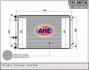 Радиатор системы охлаждения двигателя AHE 131067/A