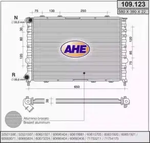 Радиатор системы охлаждения двигателя AHE 109123