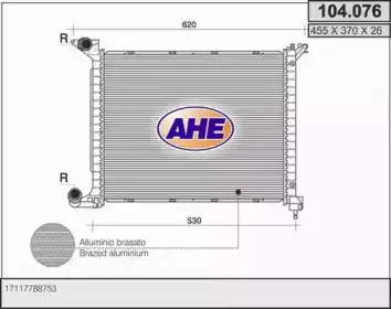 Радиатор системы охлаждения двигателя AHE 104076