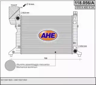 Радиатор системы охлаждения двигателя AHE 118056/A