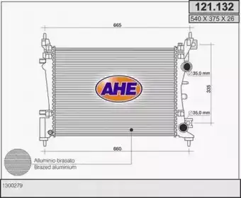 Радиатор системы охлаждения двигателя AHE 121132