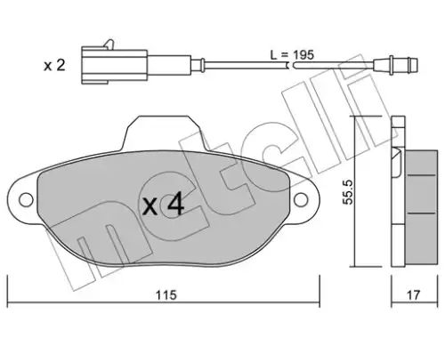 Тормозные колодки дисковые METELLI 22-0159-3