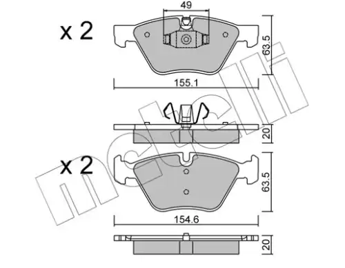 Тормозные колодки дисковые METELLI 22-0557-5