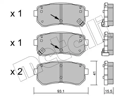 Тормозные колодки дисковые METELLI 22-0725-1