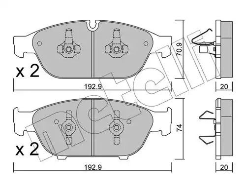 Тормозные колодки дисковые METELLI 22-0953-0