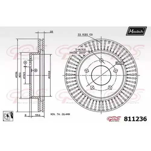 Тормозной диск MAXTECH 8112360080