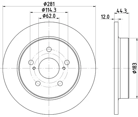 Тормозной диск MINTEX MDC82912C задняя ось