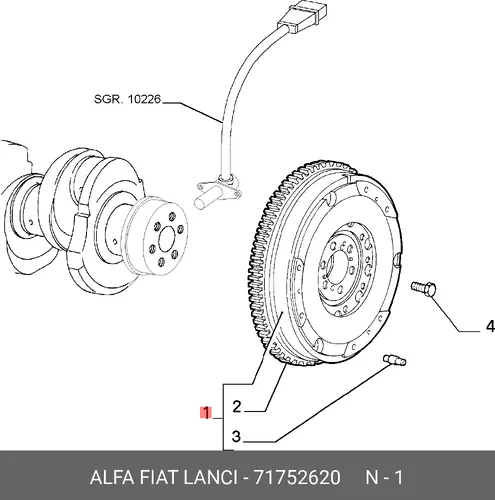 маховик двухмассовый AR 71752620 LANCIA