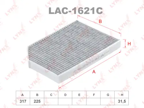 Салонный фильтр LYNXAUTO LAC-1621C