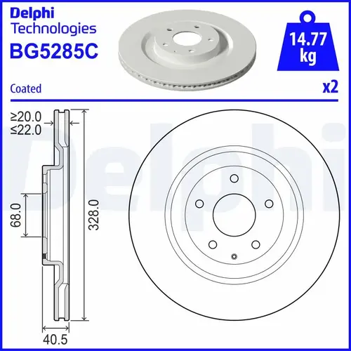 Тормозной диск BG5285C DELPHI